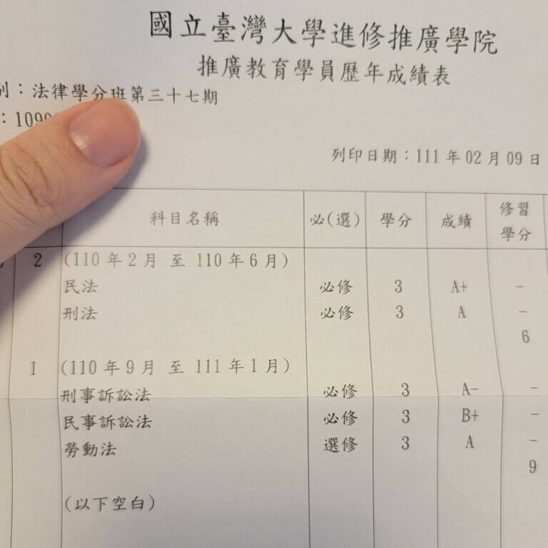 台大法律學分班